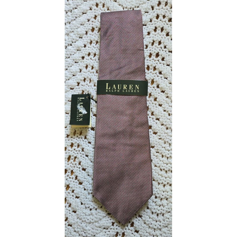 NWT Vintage Lauren Ralph Lauren Red Men's Tie 100% Silk